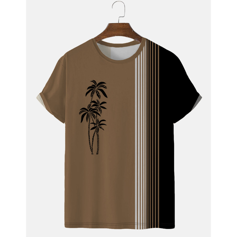 Kids Outdoor Clothing - Coconut Tree Stripes 3D Print T-Shirts