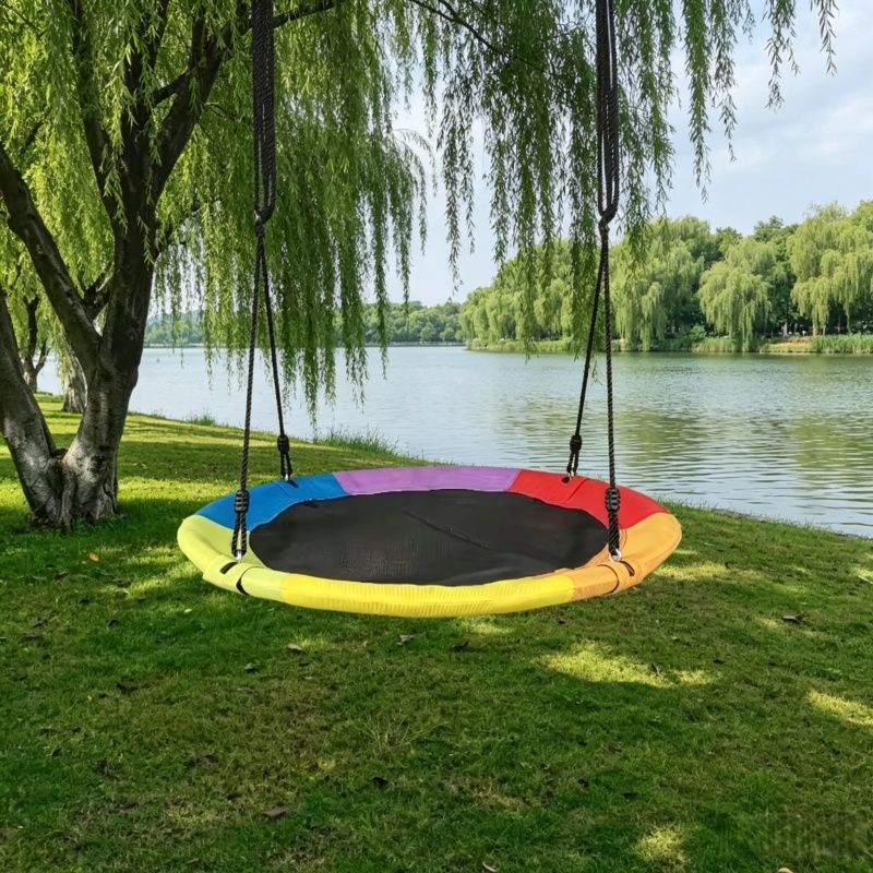 Kids Outdoor Hammock Swing - Okrągły hamak dla dzieci z siatki
