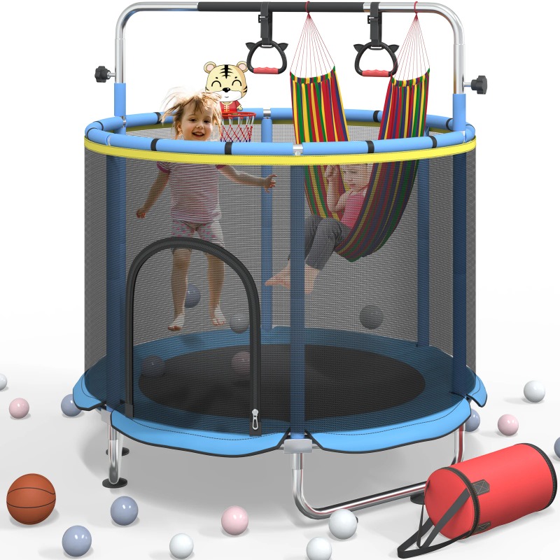 Kids Outdoor Hammock Swing - Trampolina dla maluchów 1,5 m, 8-funkcyjna