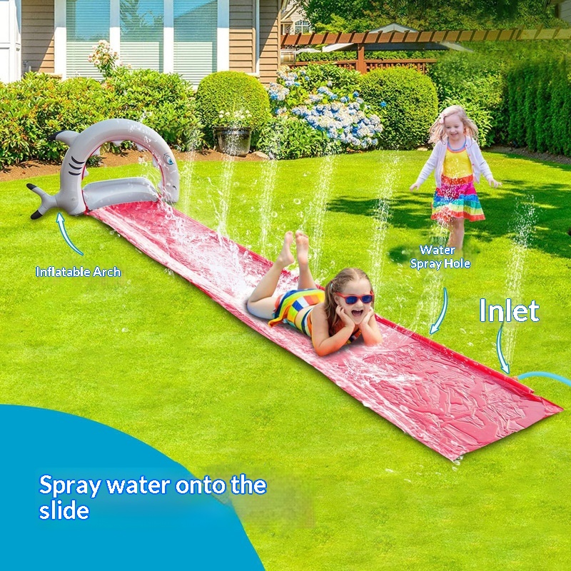 Kids Outdoor Garden Toys - Nadmuchiwana zjeżdżalnia wodna w kształcie wieloryba