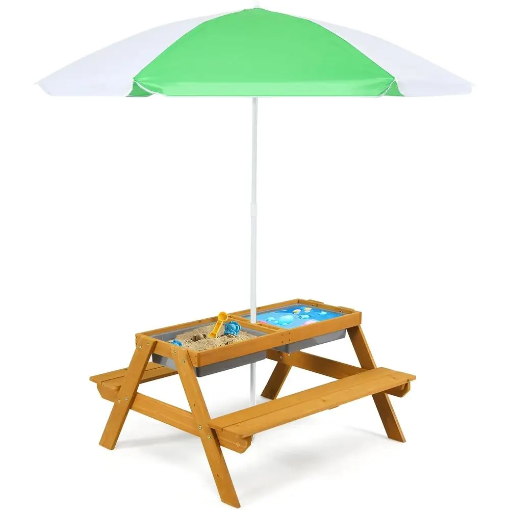 Kids Outdoor Wooden Table - Stolik piknikowy dla dzieci 3w1 z