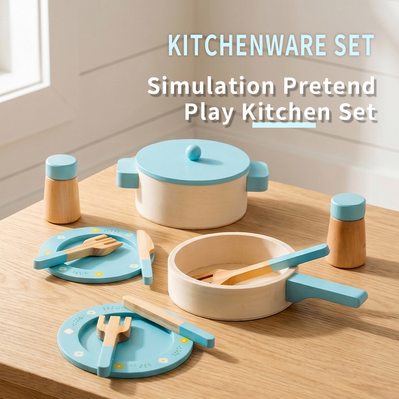 Kids Outdoor Mud Kitchen Accessories - Drewniany zestaw kuchenny dla dzieci, zabawka