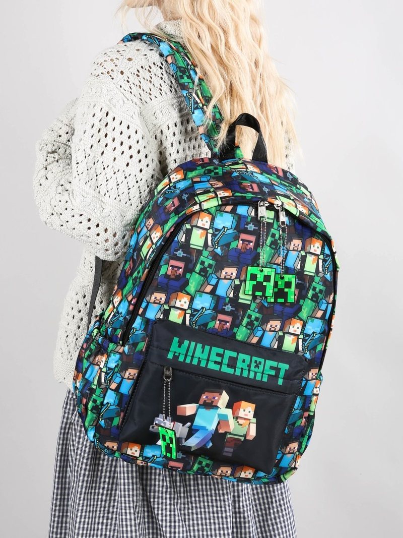 Kids Outdoor Backpack - Plecak Minecraft z nadrukiem graffiti, lekki