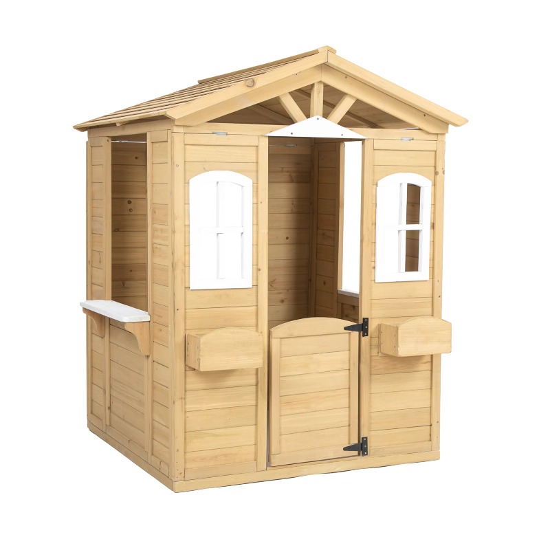 Kids Outdoor Wooden Playhouse - Nowoczesny klasyczny domek dla dzieci z