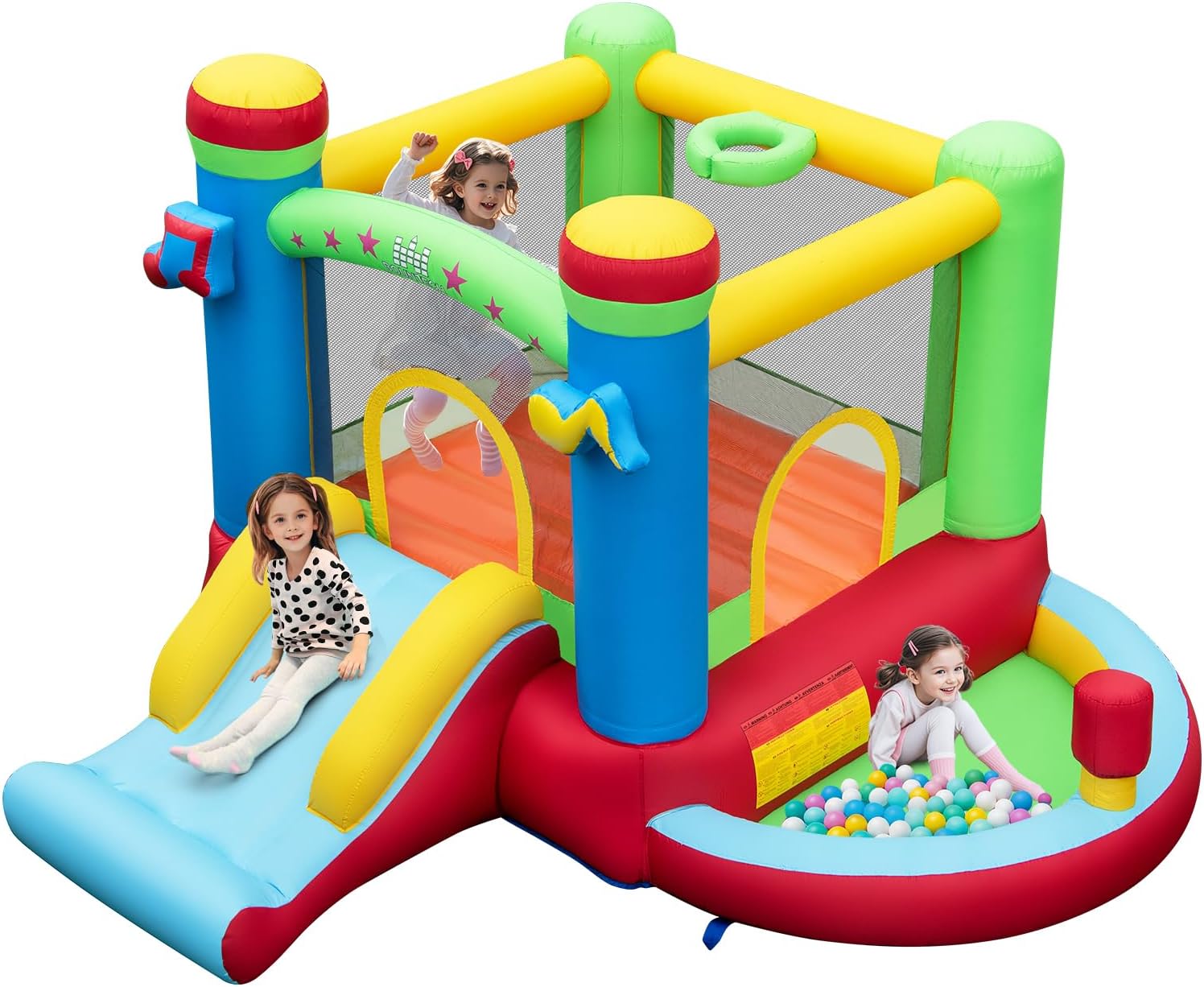 Kids Outdoor Bounce House - Nadmuchiwany domek do skakania z basenkiem