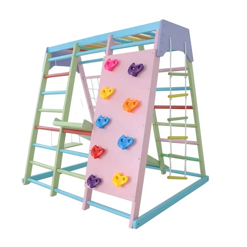 Kids Outdoor Jungle Gym - Drewniany zestaw do wspinaczki dla dzieci