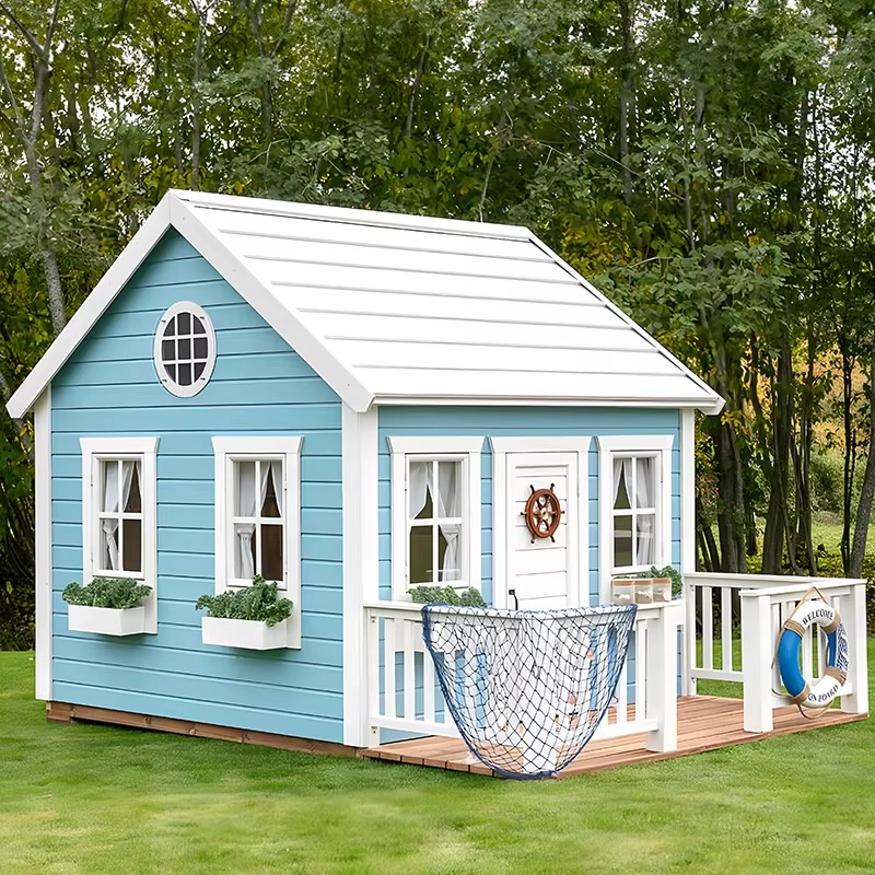 Kids Outdoor Wooden Playhouse - Drewniany domek dla dzieci do zabawy