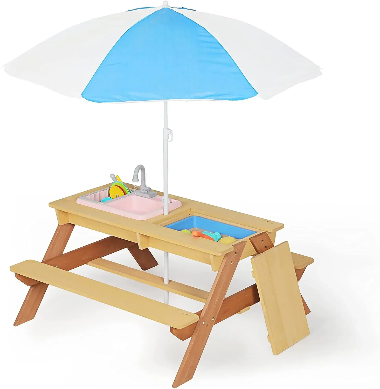 # Stół piknikowy dla dzieci, s – Kids Outdoor Wooden Playset recenzja i cena