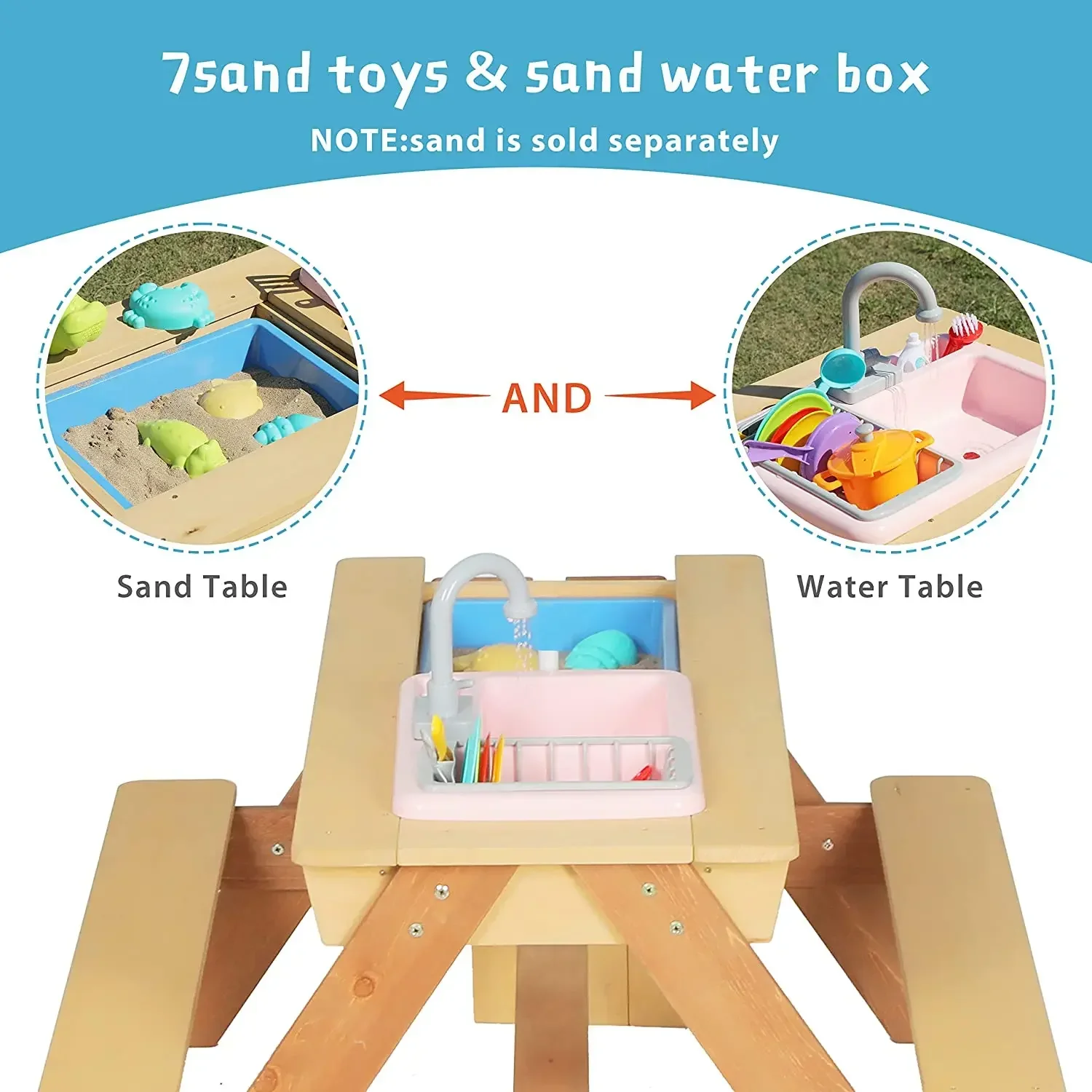 # Stół piknikowy dla dzieci, s – Kids Outdoor Wooden Playset recenzja i cena