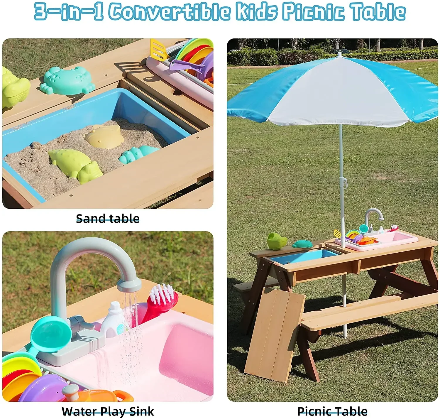 # Stół piknikowy dla dzieci, s – Kids Outdoor Wooden Playset recenzja i cena