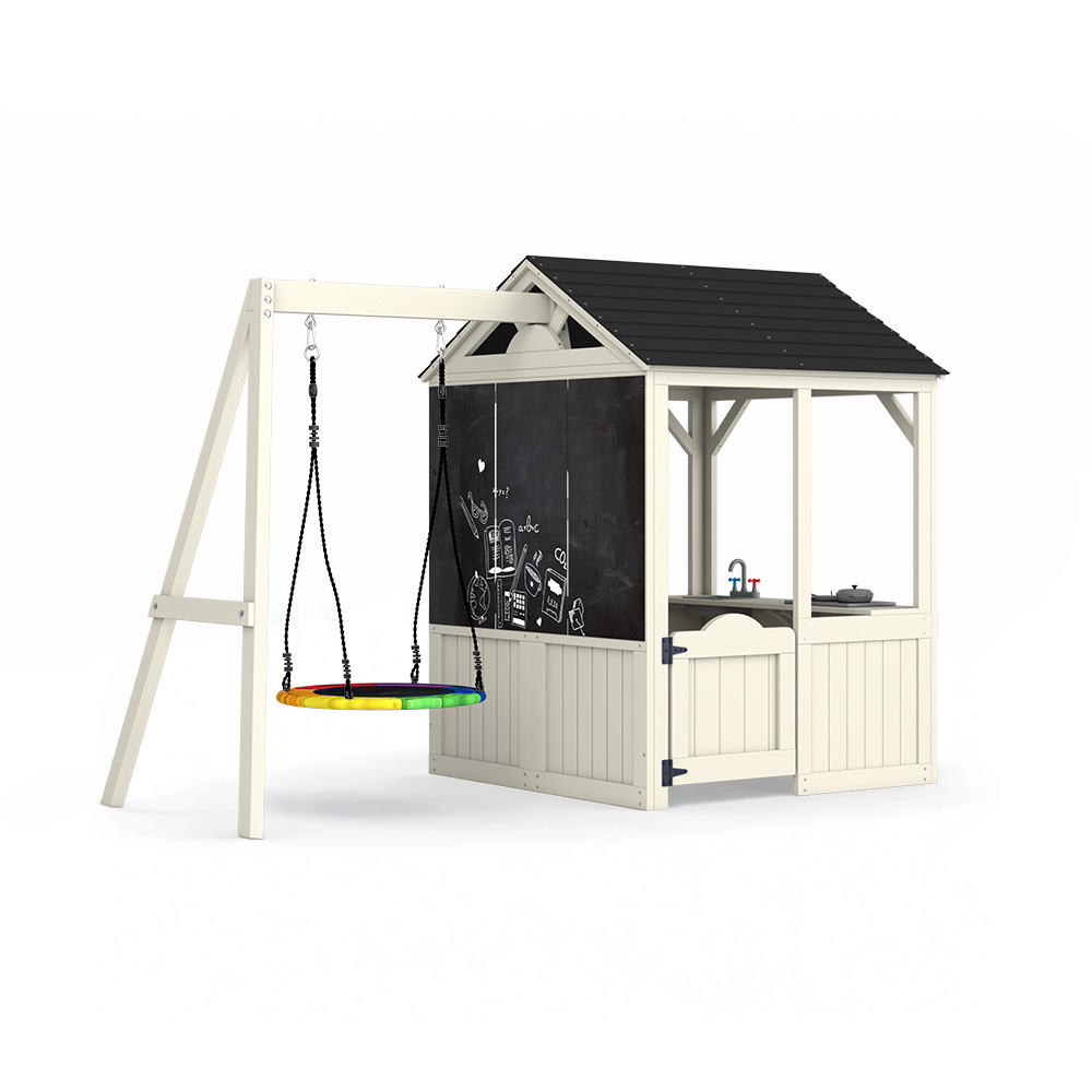 Budynki ogrodowe Meble Domek d – Kids Outdoor Wooden Playhouse recenzja i cena