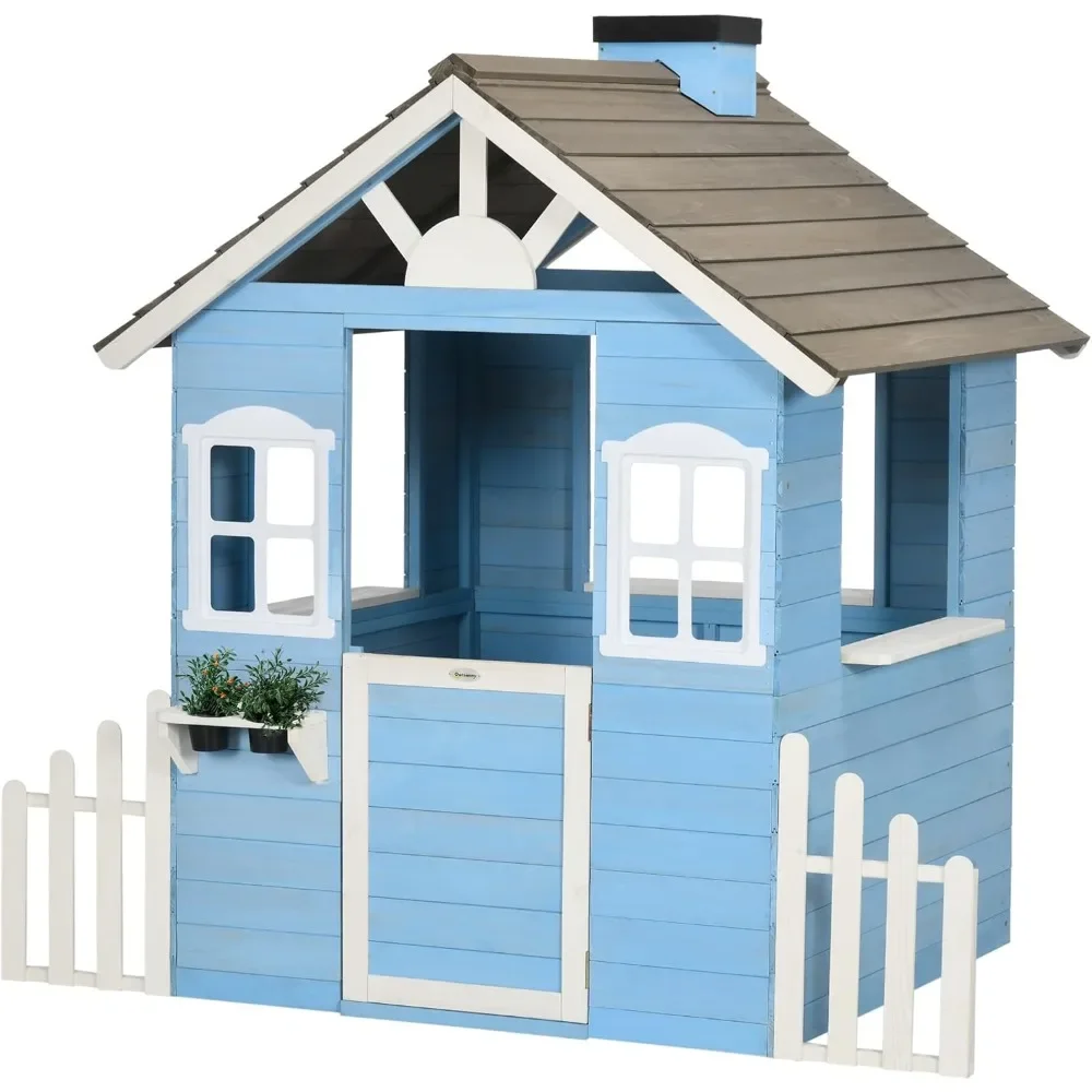 Domek dla dzieci na zewnątrz w – Kids Outdoor Wooden Playhouse recenzja i cena