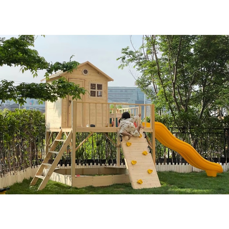Drewniany domek do zabawy na z – Kids Outdoor Wooden Playhouse recenzja i cena