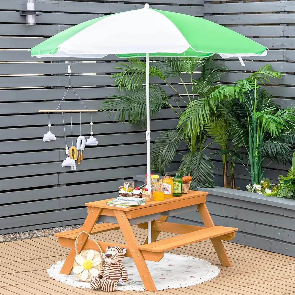 Drewniany stolik piknikowy 4w1 – Kids Outdoor Wooden Table recenzja i cena