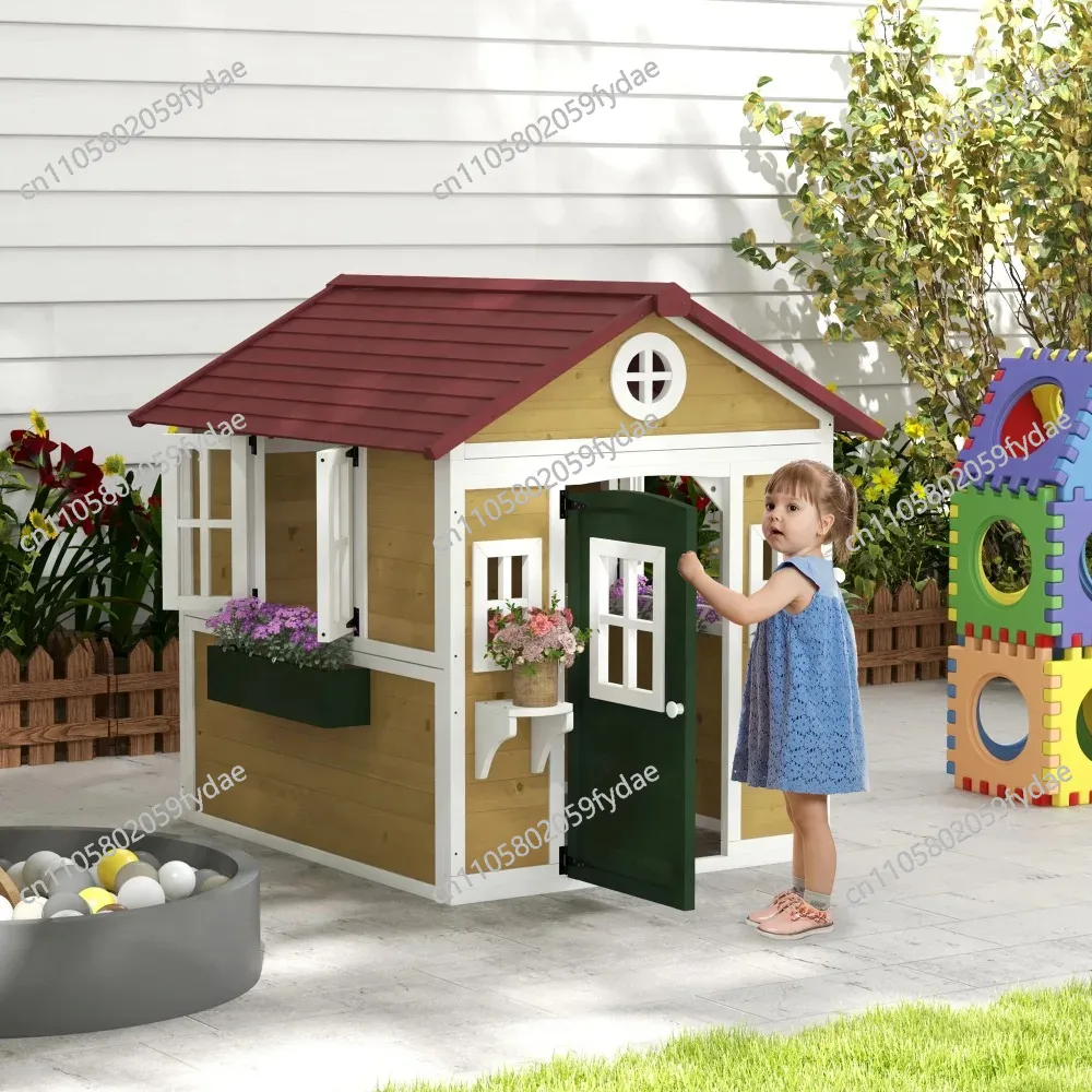 Drewniany domek dla dzieci na  – Kids Outdoor Wooden Playhouse recenzja i cena