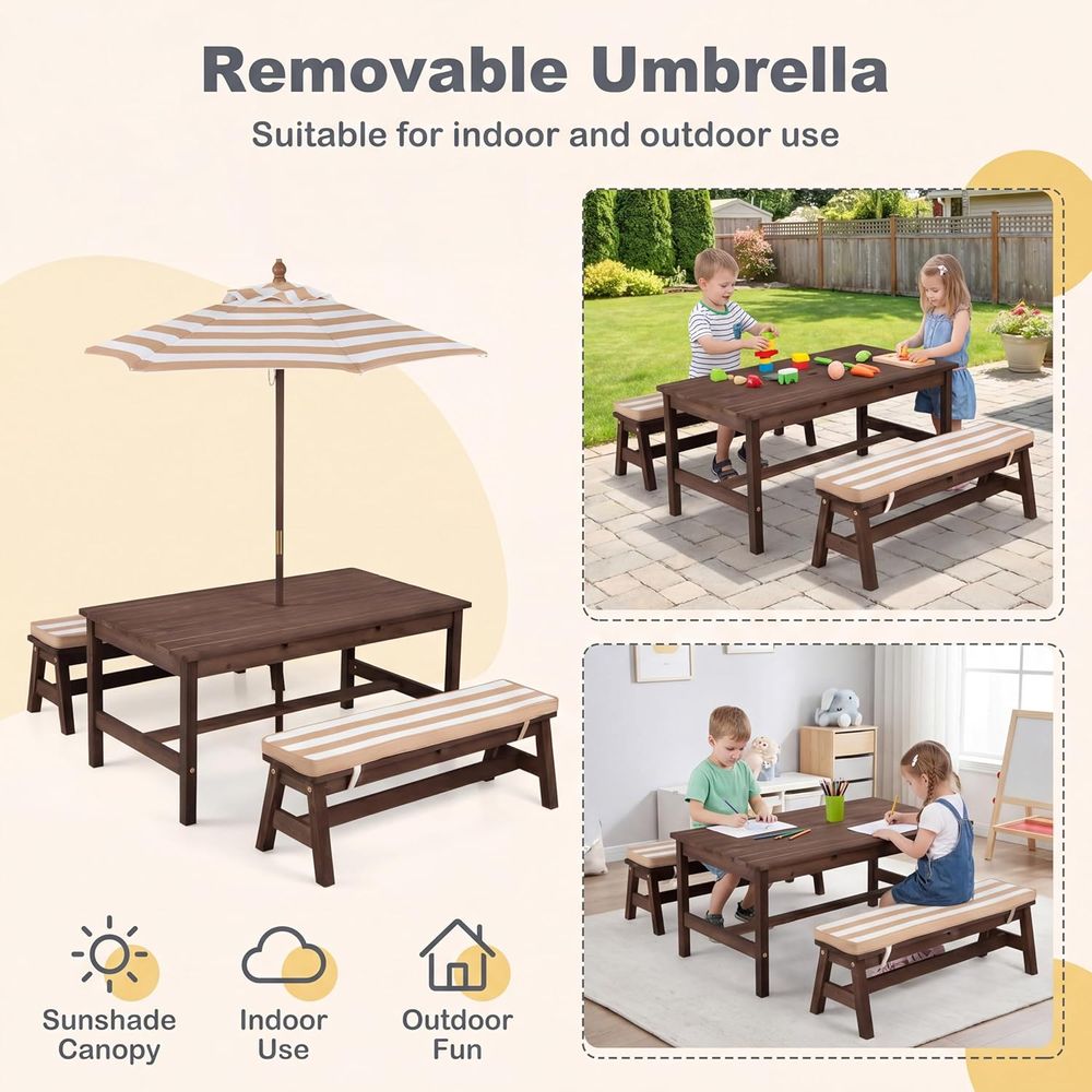 Stół piknikowy dla dzieci, duż – Kids Outdoor Wooden Table recenzja i cena