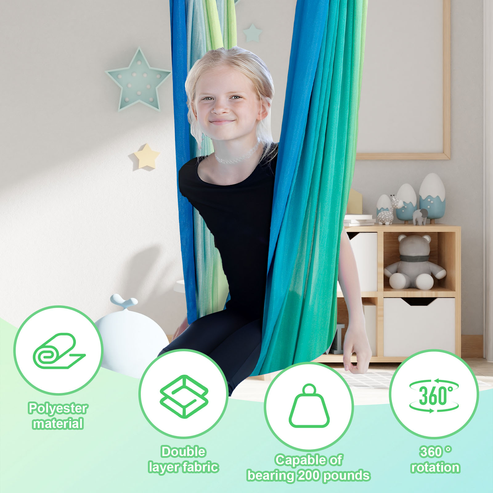 Huśtawki sensoryczne dla dziec – Kids Outdoor Hammock Swing recenzja i cena