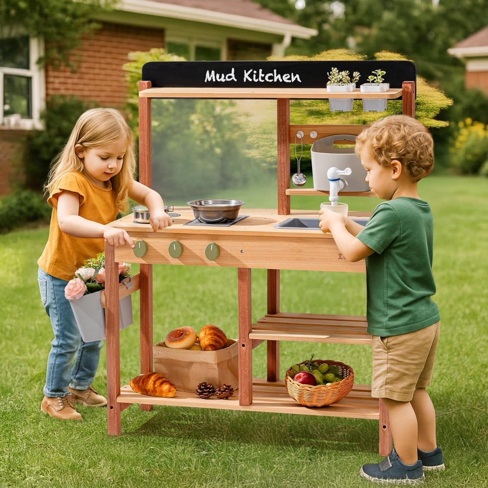 Drewniana kuchnia do zabawy w  – Kids Outdoor Wooden Playset recenzja i cena