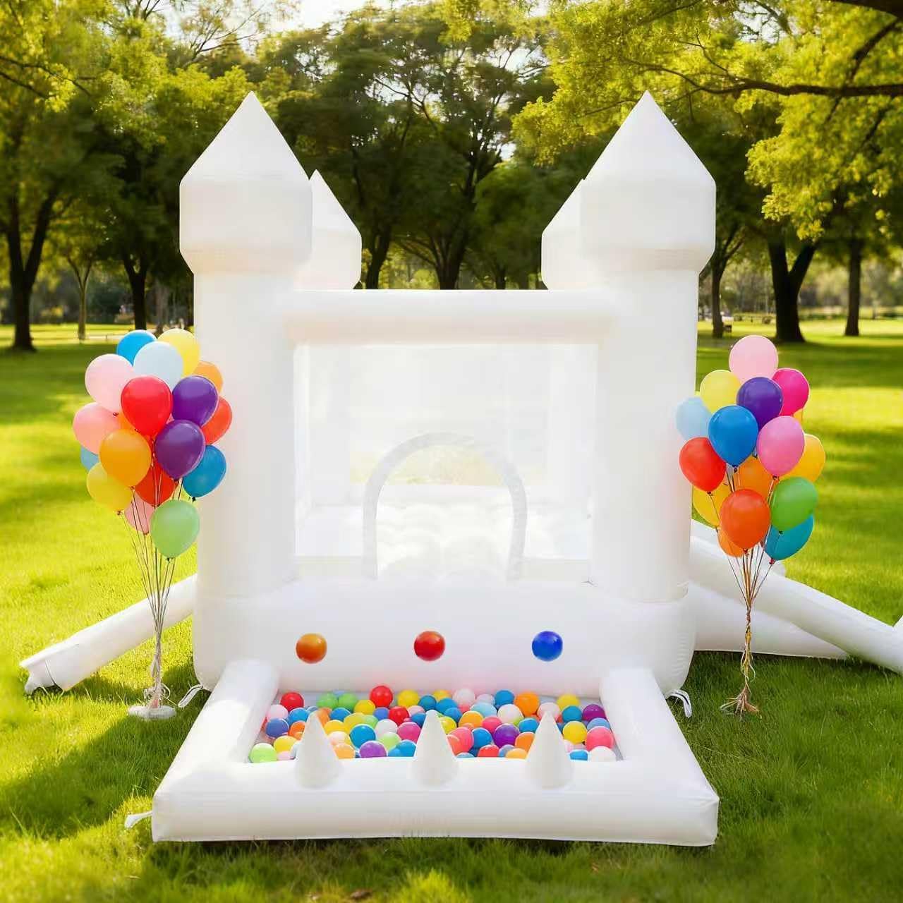 Biały dmuchany zamek do skakan – Kids Outdoor Bounce House recenzja i cena
