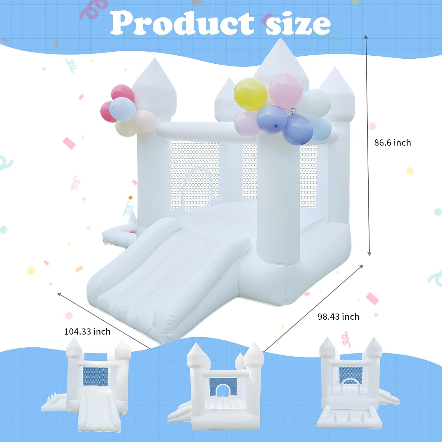 Biały dmuchany zamek do skakan – Kids Outdoor Bounce House recenzja i cena