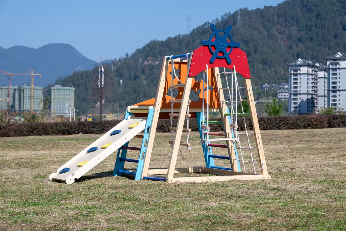 Duża, solidna drewniana konstr – Kids Outdoor Wooden Playset recenzja i cena