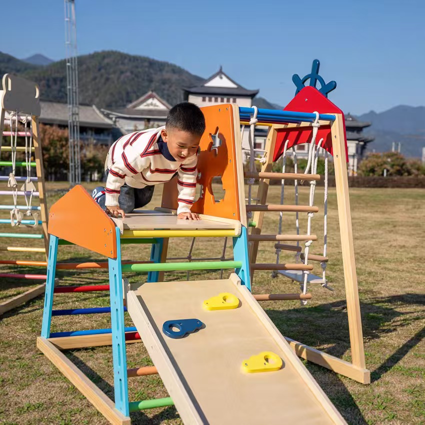 Duża, solidna drewniana konstr – Kids Outdoor Wooden Playset recenzja i cena