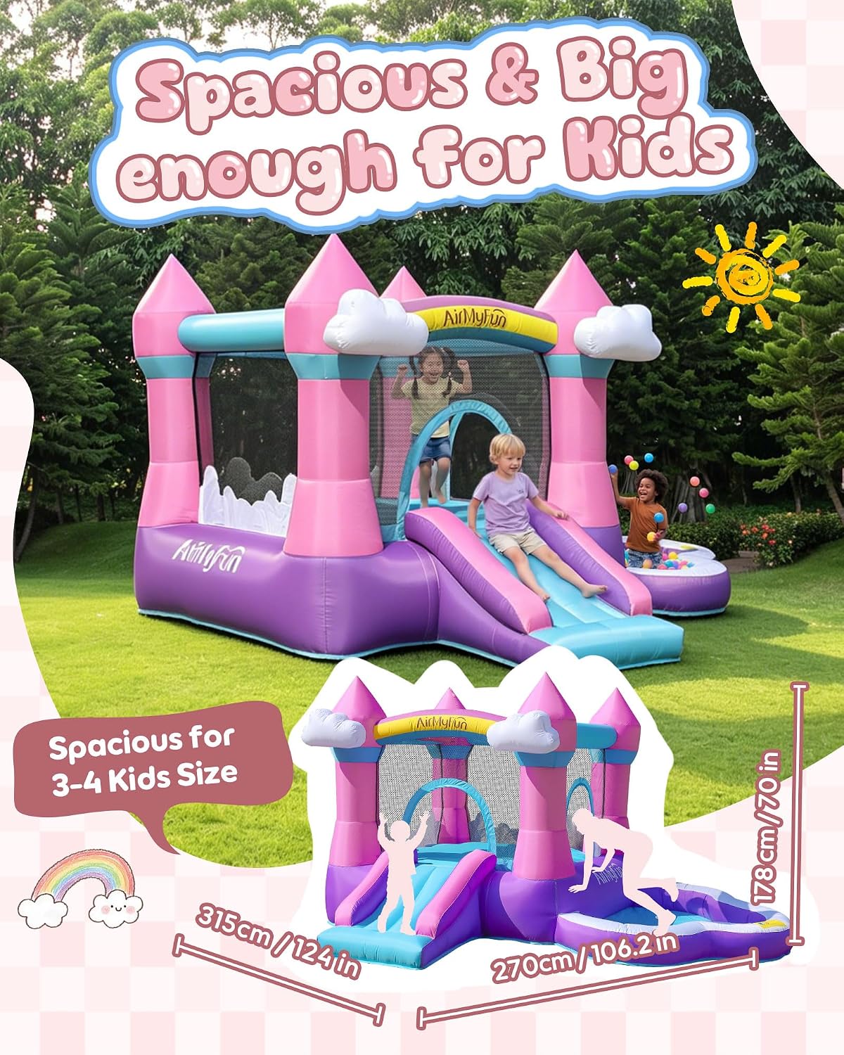 Różowy dmuchany zamek do skaka – Kids Outdoor Bounce House recenzja i cena