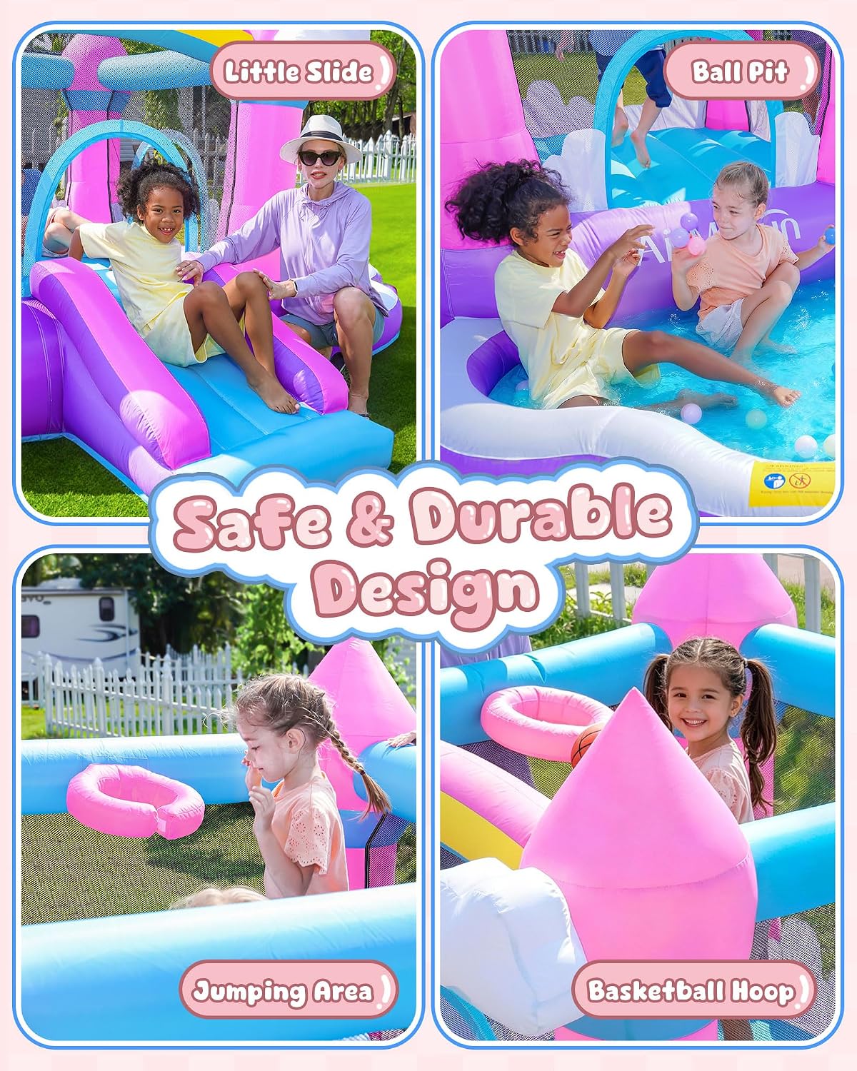 Różowy dmuchany zamek do skaka – Kids Outdoor Bounce House recenzja i cena