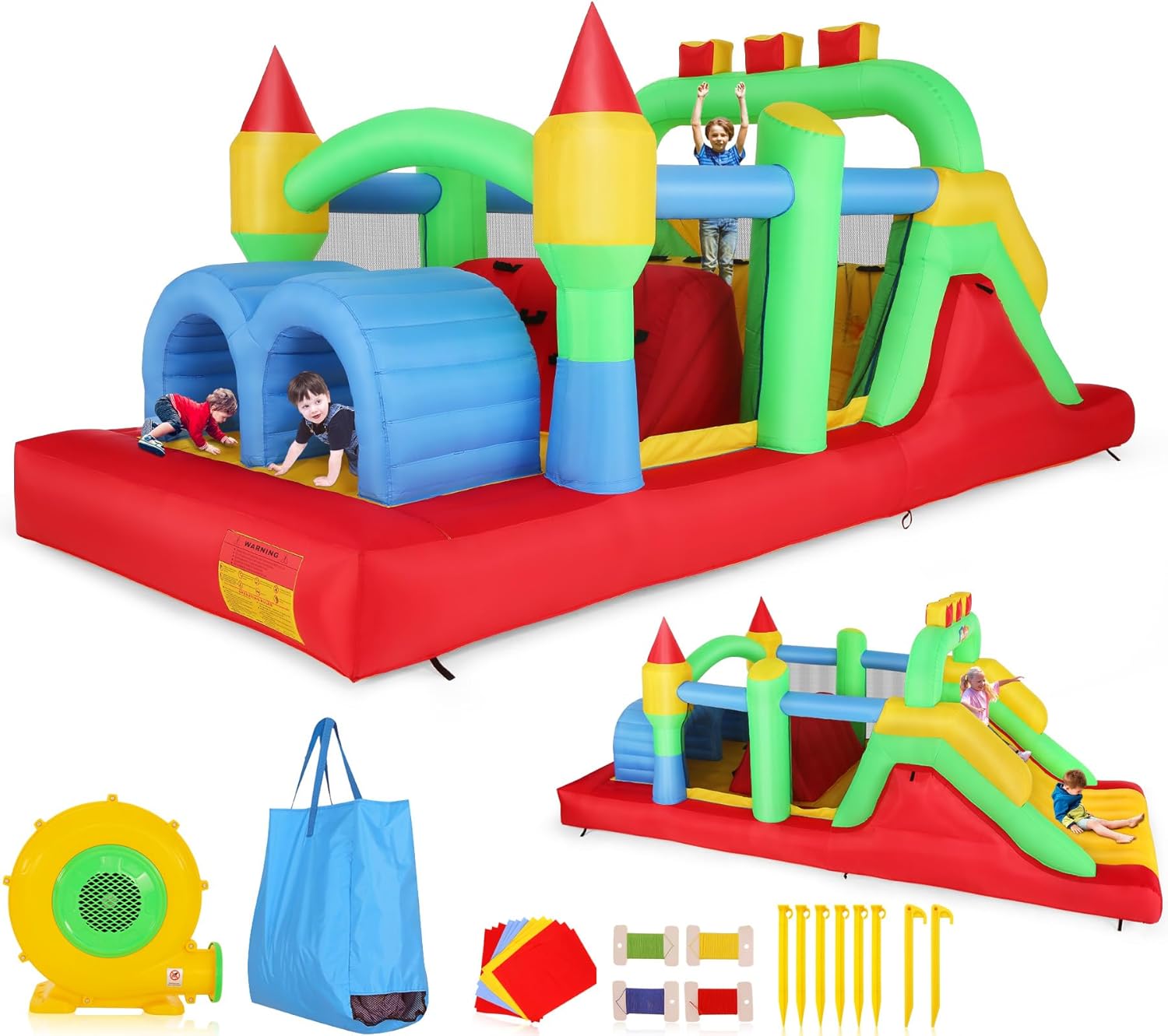 Nadmuchiwana trasa przeszkodow – Kids Outdoor Bounce House recenzja i cena