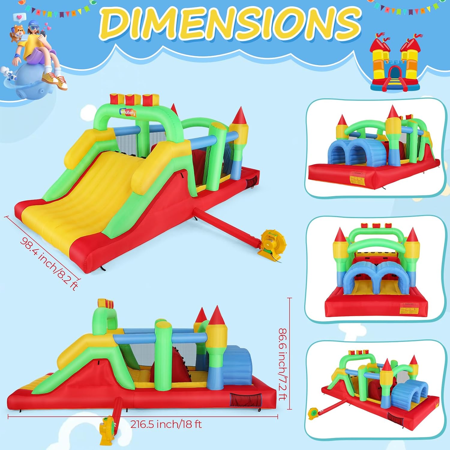 Nadmuchiwana trasa przeszkodow – Kids Outdoor Bounce House recenzja i cena