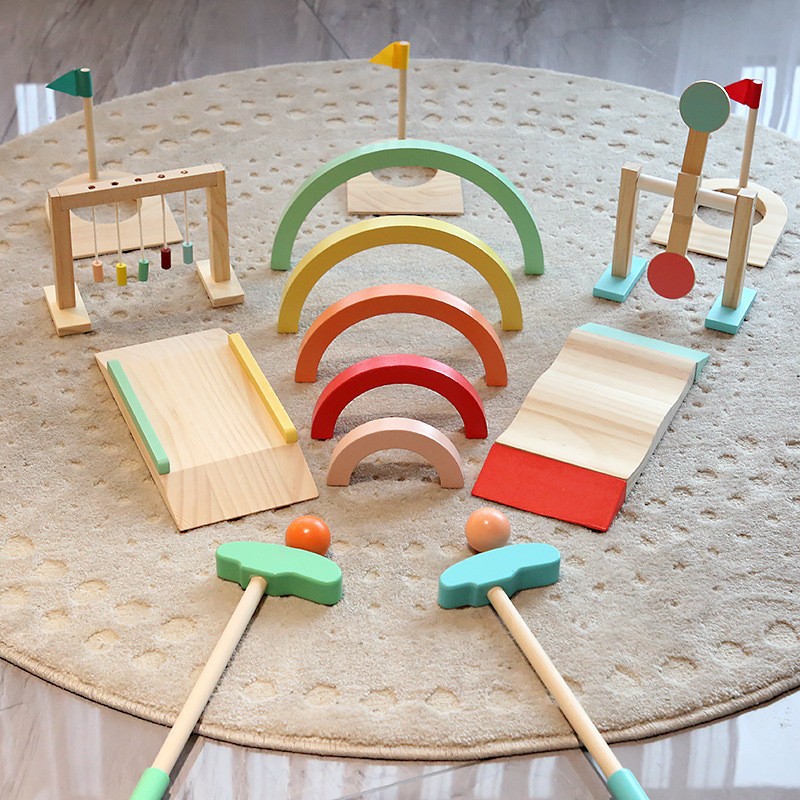 Drewniany zestaw do golfa dla  – Kids Outdoor Wooden Playset recenzja i cena