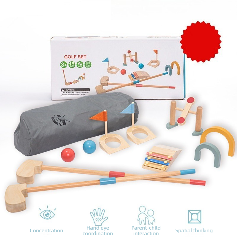 Drewniany zestaw do golfa dla  – Kids Outdoor Wooden Playset recenzja i cena