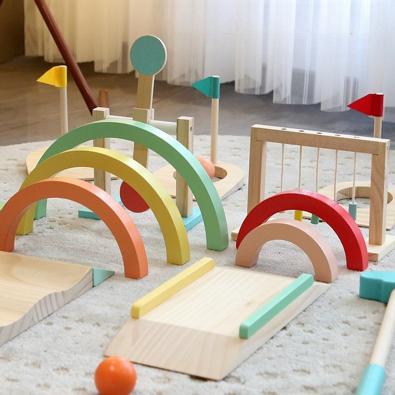 Drewniany zestaw do golfa dla  – Kids Outdoor Wooden Playset recenzja i cena