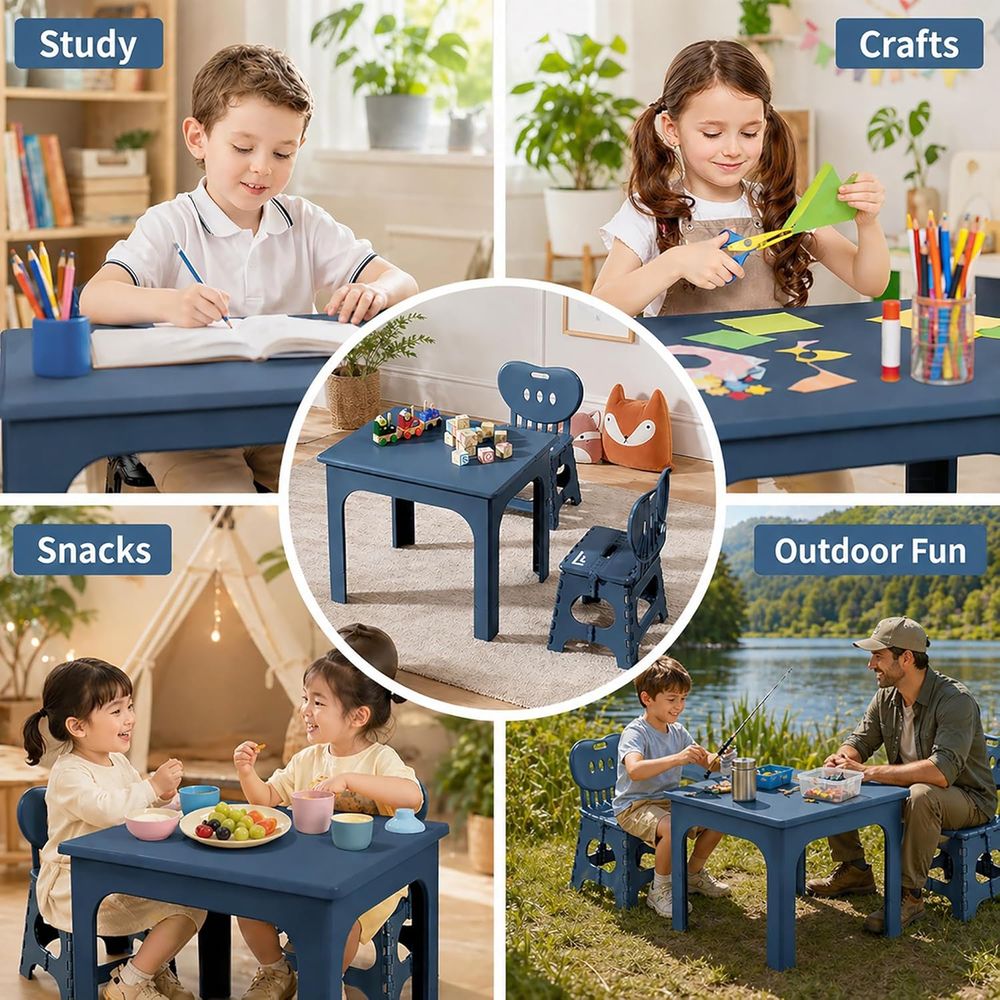 Składany zestaw stół i krzesła – Kids Outdoor Wooden Table recenzja i cena