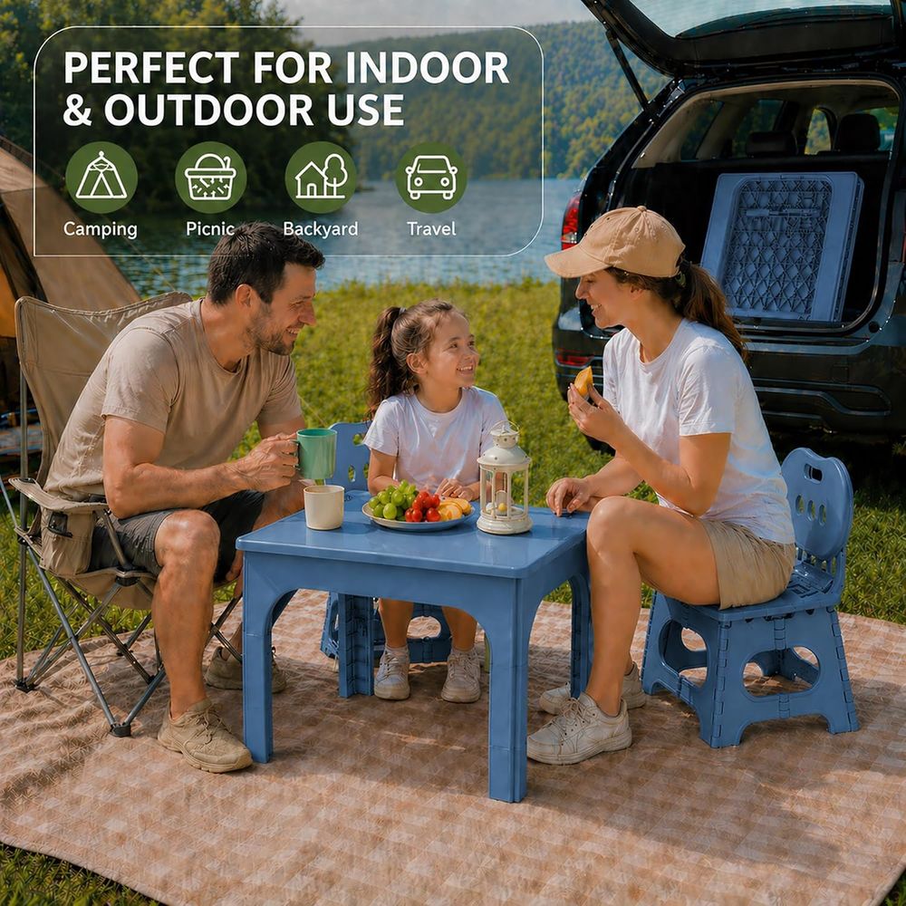 Składany zestaw stół i krzesła – Kids Outdoor Wooden Table recenzja i cena