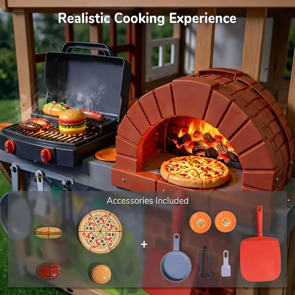 Drewniany domek do zabawy dla  – Kids Outdoor Wooden Playhouse recenzja i cena