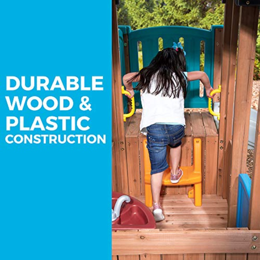 Drewniany domek do zabawy i zj – Kids Outdoor Wooden Playhouse recenzja i cena