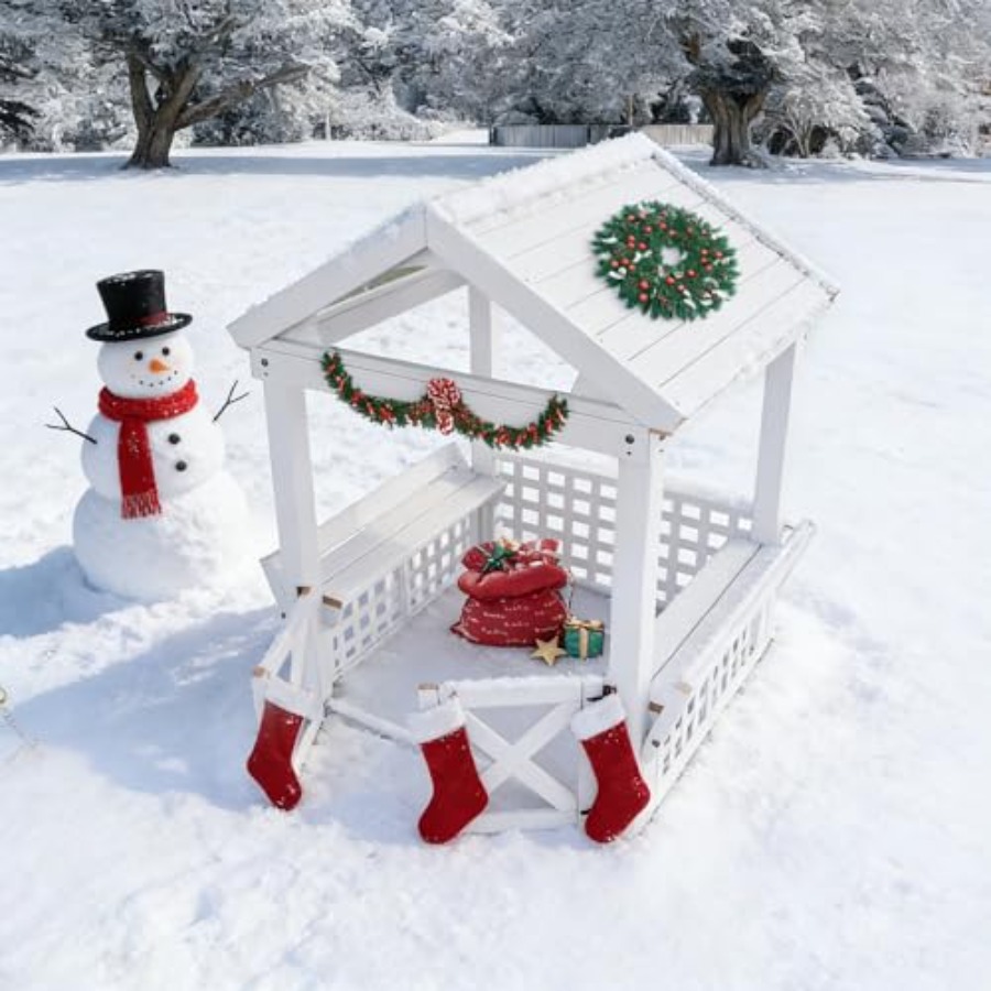 Drewniany domek do zabawy dla  – Kids Outdoor Wooden Playhouse recenzja i cena