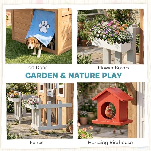 Drewniany domek do zabawy na z – Kids Outdoor Wooden Playhouse recenzja i cena