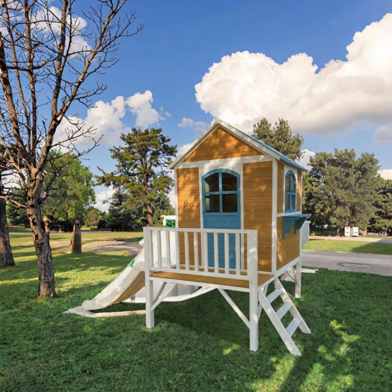Nowoczesny dwupiętrowy drewnia – Kids Outdoor Wooden Playhouse recenzja i cena