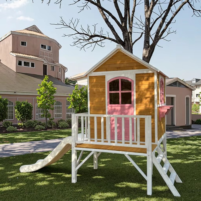 Nowoczesny dwupiętrowy drewnia – Kids Outdoor Wooden Playhouse recenzja i cena