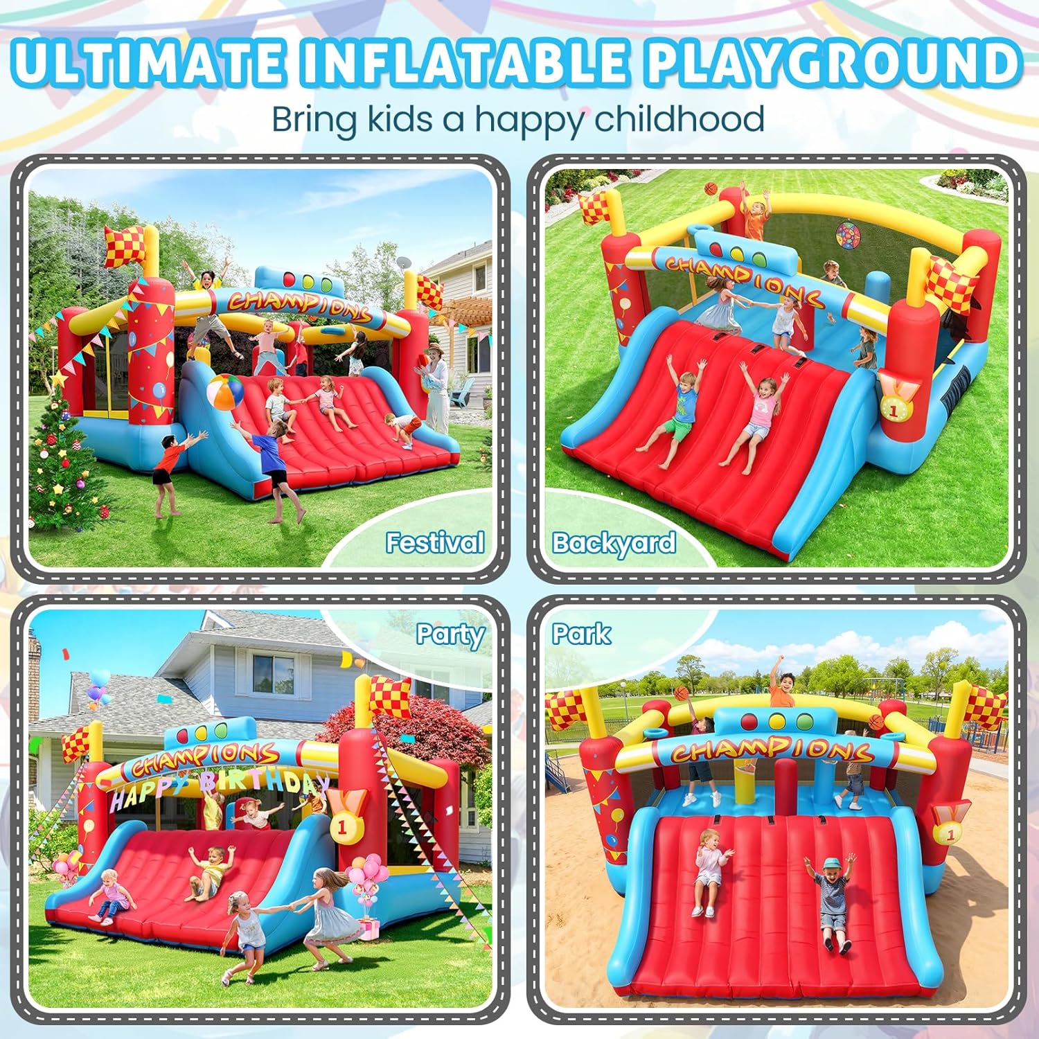 Duży dmuchany zamek do skakani – Kids Outdoor Bounce House recenzja i cena