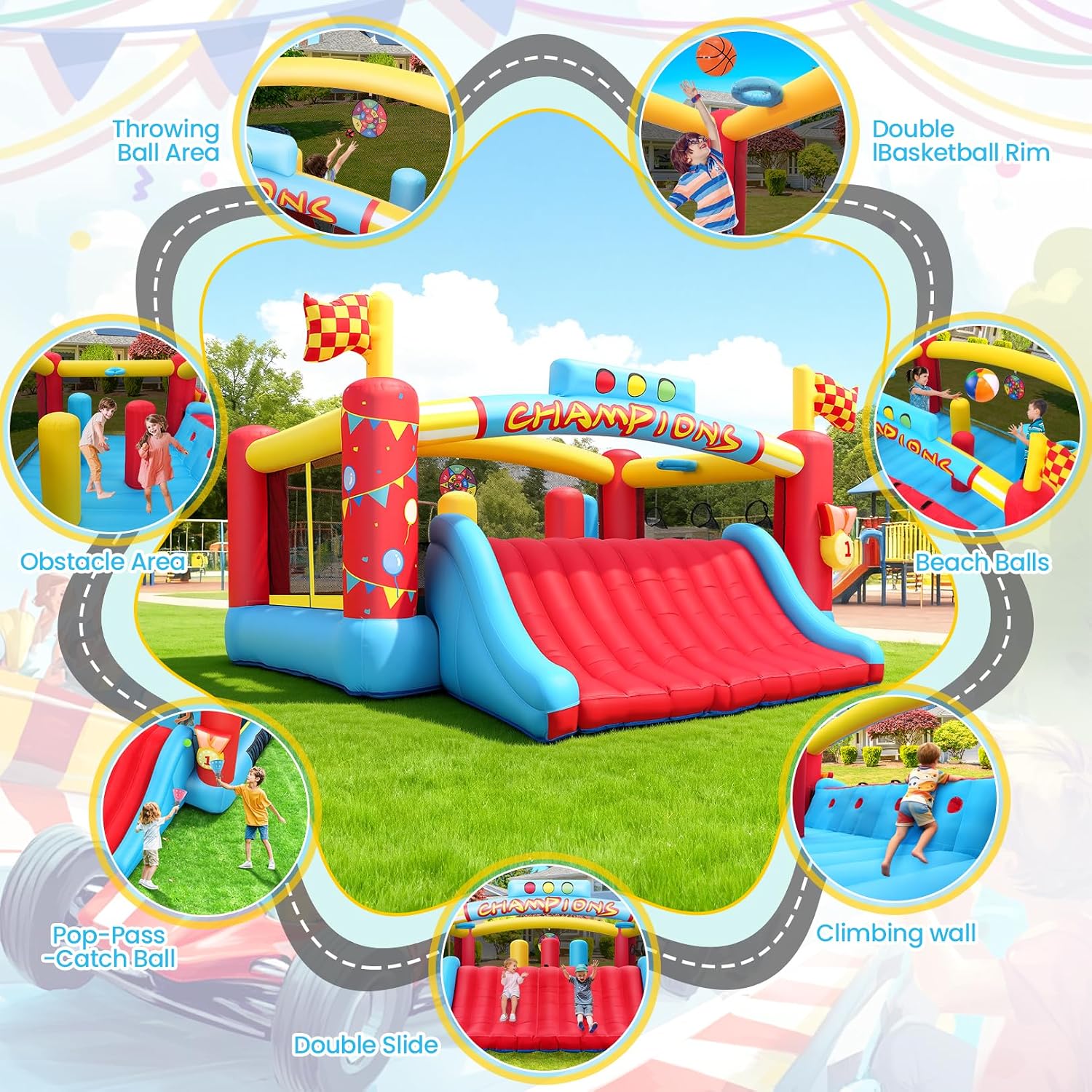 Duży dmuchany zamek do skakani – Kids Outdoor Bounce House recenzja i cena