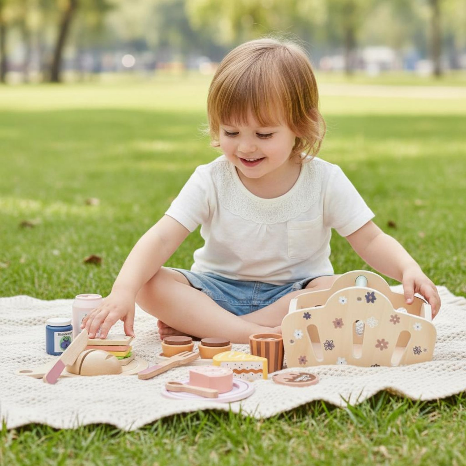 Drewniany koszyk na posiłki na – Kids Outdoor Wooden Playset recenzja i cena