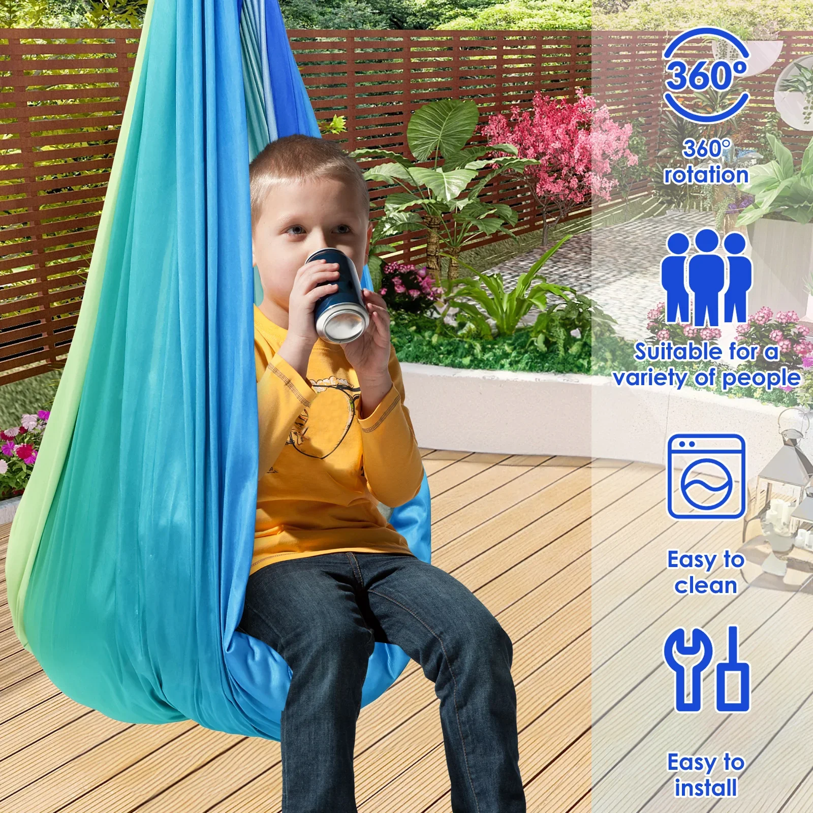 Huśtawka sensoryczna, wygodny  – Kids Outdoor Hammock Swing recenzja i cena