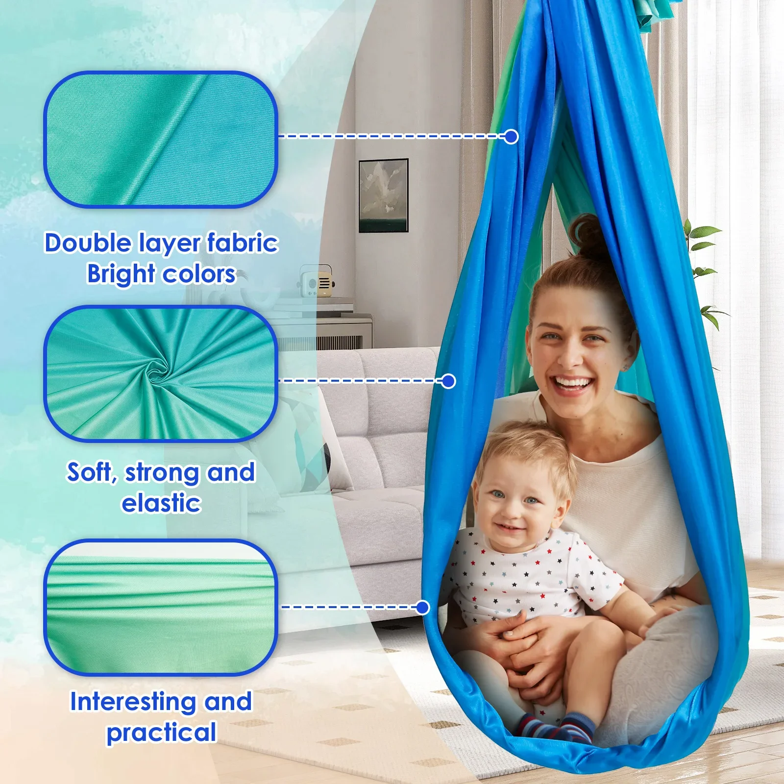 Huśtawka sensoryczna, wygodny  – Kids Outdoor Hammock Swing recenzja i cena