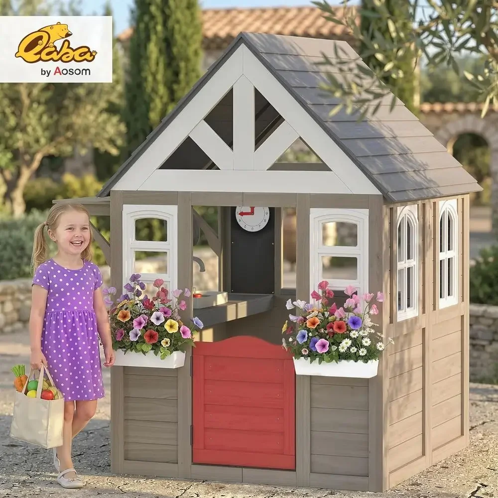 Domek do zabawy Qaba Outdoor,  – Kids Outdoor Wooden Playhouse recenzja i cena