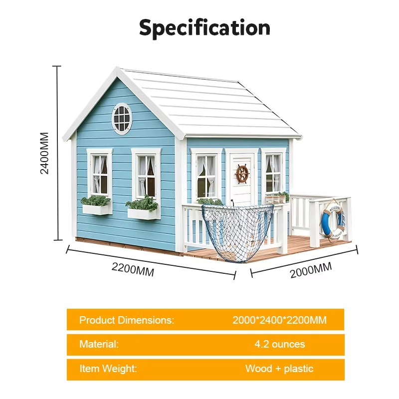 Drewniany domek dla dzieci do  – Kids Outdoor Wooden Playhouse recenzja i cena