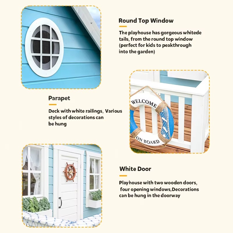 Drewniany domek dla dzieci do  – Kids Outdoor Wooden Playhouse recenzja i cena